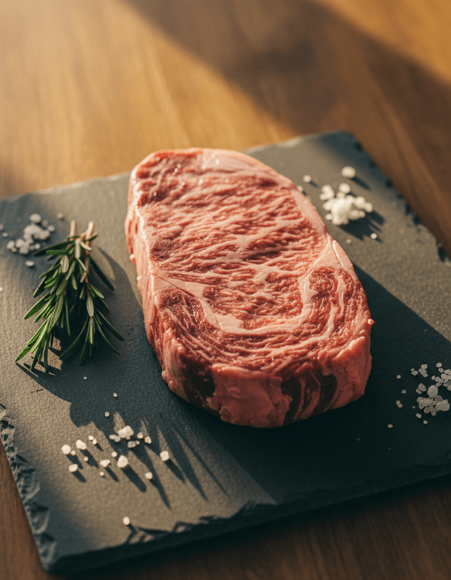 Premium marbled beef steaks